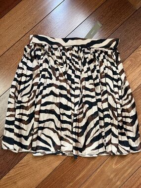 NWT J. Crew Tiger Stripe Pleated Skirt